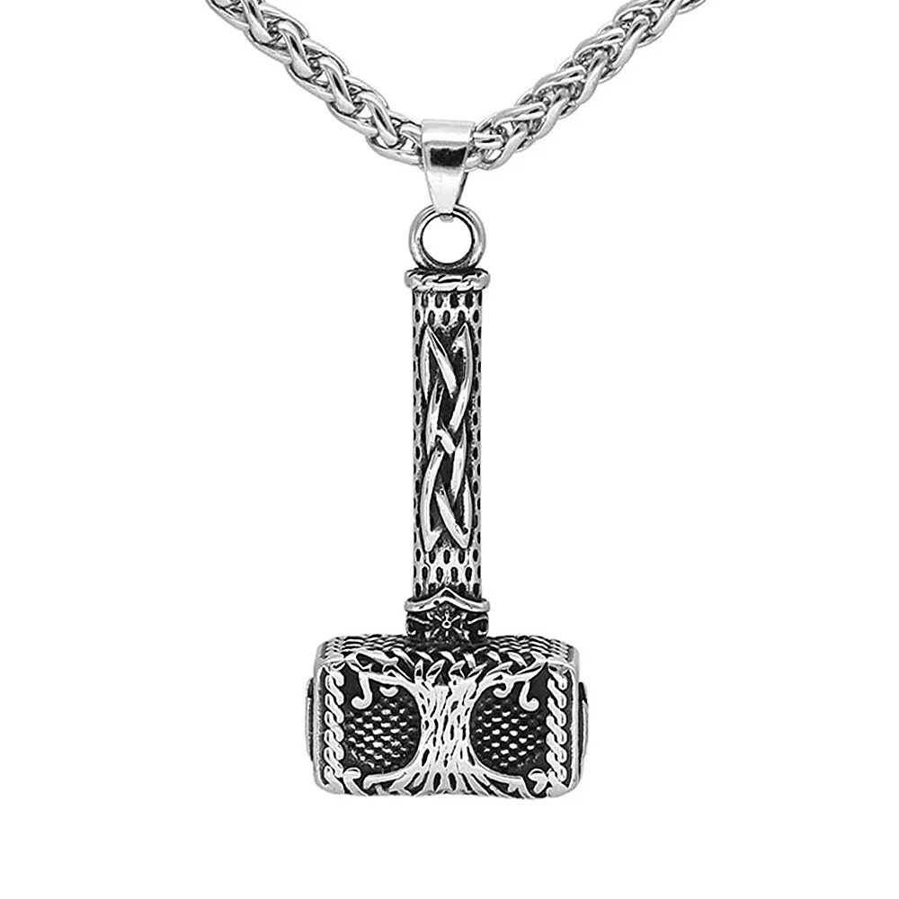 Vintage Nordic Valknut Pendant For Men Stainless Steel Viking Thor Hammer Pendant Celtic Knot Amulet Jewelry Gifts Dropshipping image 5