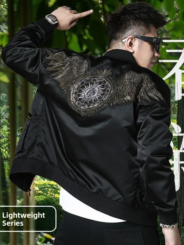 

New 2026 Men's Baseball Jacket Trendy Stand Collar Sleeveless Slim Fit Polyester Fiber Spring Autumn Fashionable Topwear