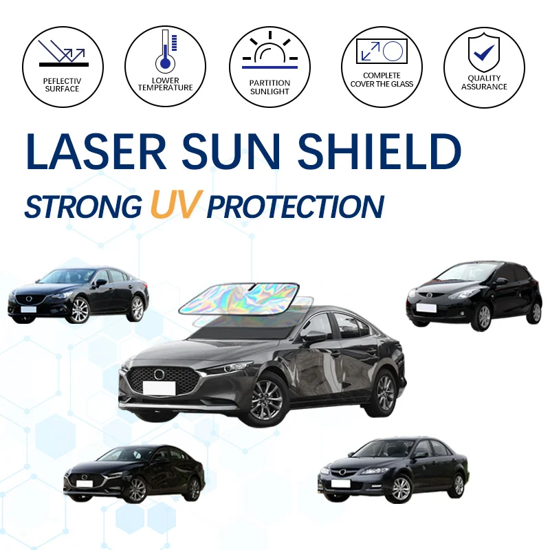 

For Mazda 3 2 6 EZ-6 Shinari Windshield Sun Shade Sunshade Sun Visor Protector Foldable Blocks UV Rays Laser Sun Protector