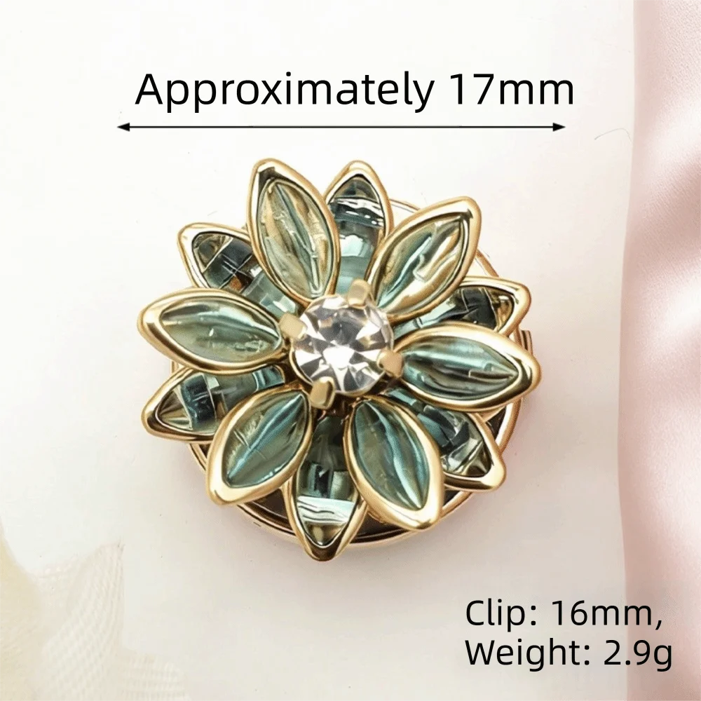 High-quality Floral Rhinestone Collar Buttons Floral Flower Beaded Pearl Detachable Decorative Buttons Vintage No Sew
