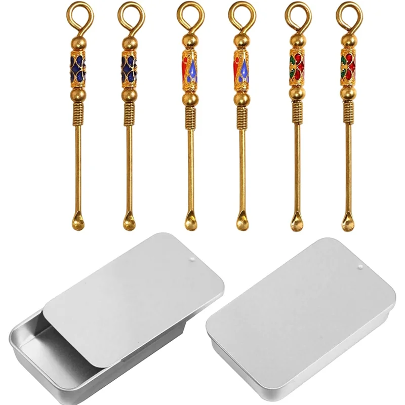 

Feb.Mini Metal Spoon 8-Piece Set, Retro Brass Ear Spoon Necklace Pendant Keychain,Suitable For Kitchen DIY Handcrafting
