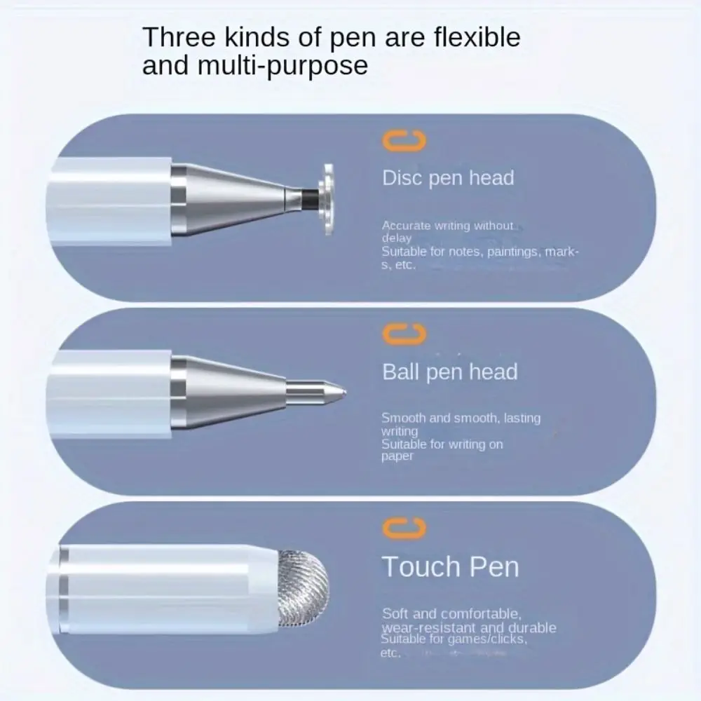 3 in 1 Stylus Pen For iOS Android Touch Pen Drawing Capacitive Pencil For Samsung Xiaomi Tablet Smart phone