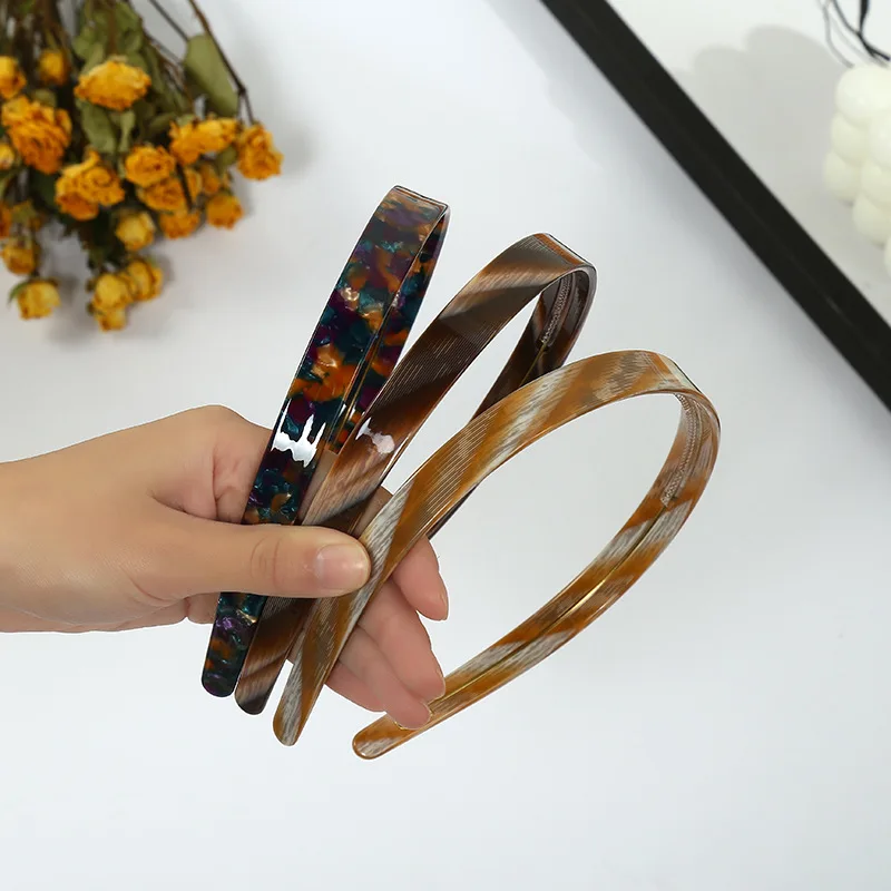 Korean version of ins jewelry acetate hair accessories tortoiseshell color headbands women\'s face wash hairbands spot wholesale