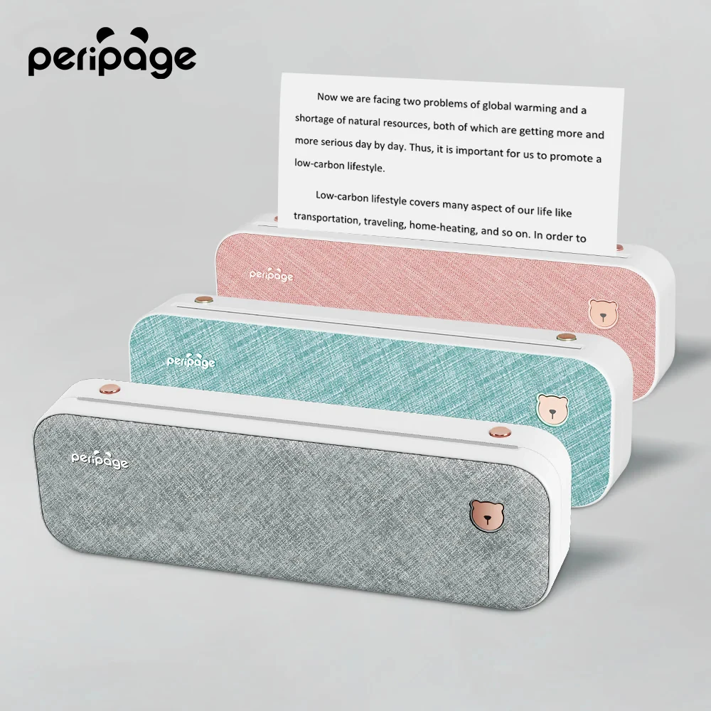 PeriPage A40 Portable Mini Thermal Printer A4 Paper Photo Printer From Mobile Phone Wireless Bluetooth Document Office Printer