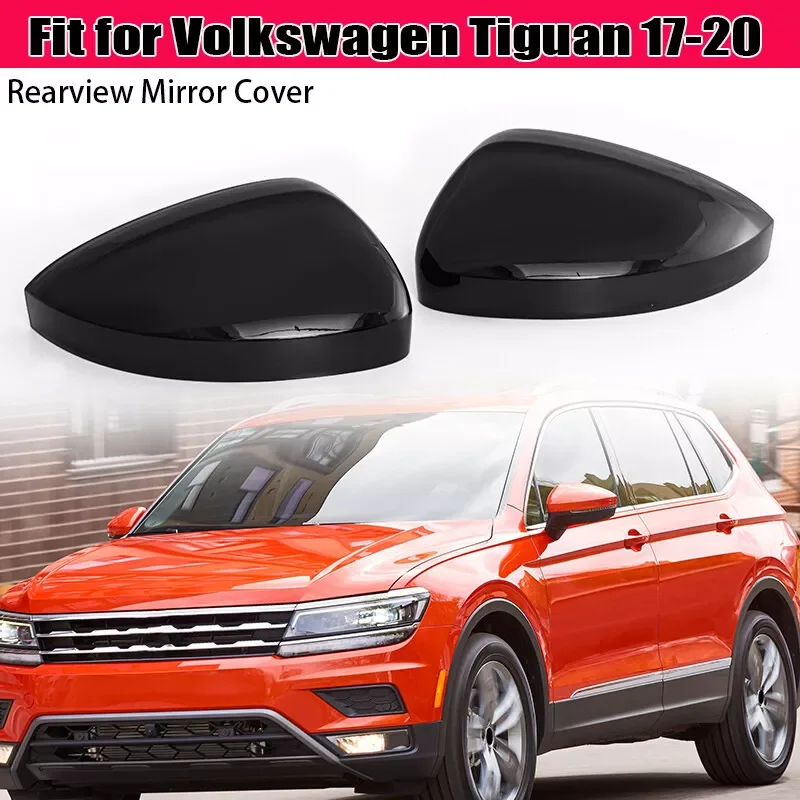 Car Rearview Side Wing Mirror Caps Cover For VW Tiguan Allspace L MK2 2017 2018 2019 2020 Replacement Black White Mirror Shell