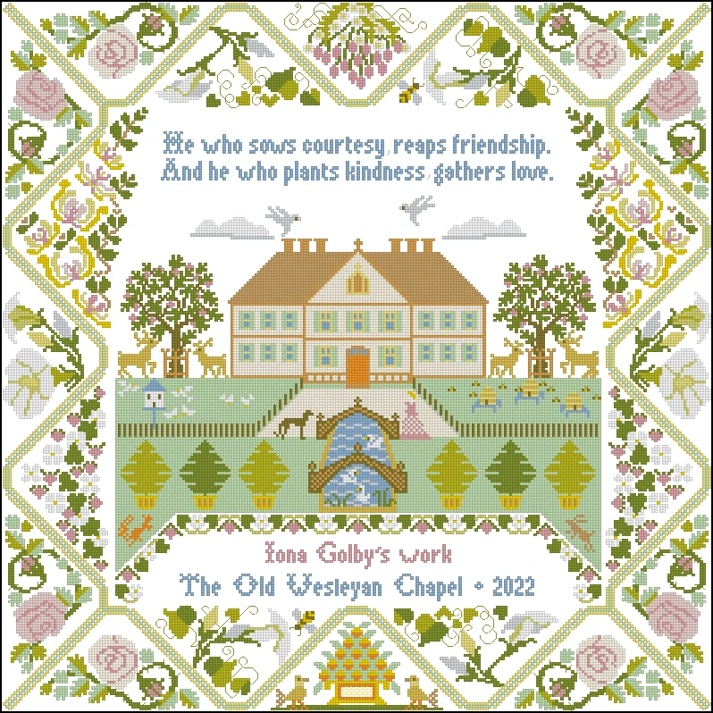

DIY Cross Stitch Embroidery 14CT Kits Needlework Craft Set unPrinted Canvas Cotton BT XS16-beehive on the estate 58-58
