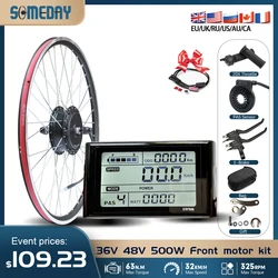 36V48V 500W Electric Bike Conversion Kit Front Brushless Gear Hub Motor Wheel 16/20/24/26/27.5/28/29 inch 700C for E-bike Kit