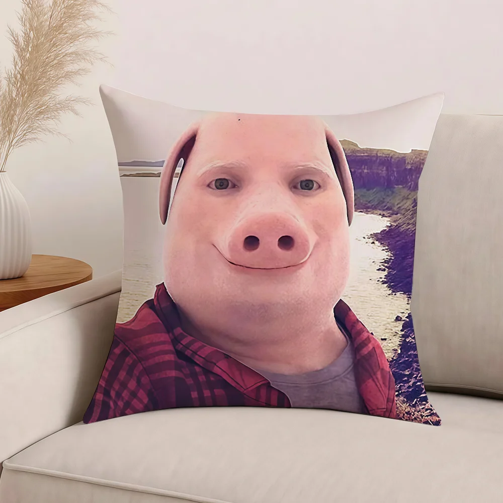 

Meme John Pork funny Pillow Case Office Cushions Suitable For Sofa Car Bedroom Decorative Cushion Cover