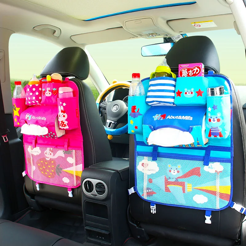 

Baby car cartoon Car Seat Back Storage Hang Bag Organizer Car-styling Product Tidying Baby Care Interior back Seat Protector