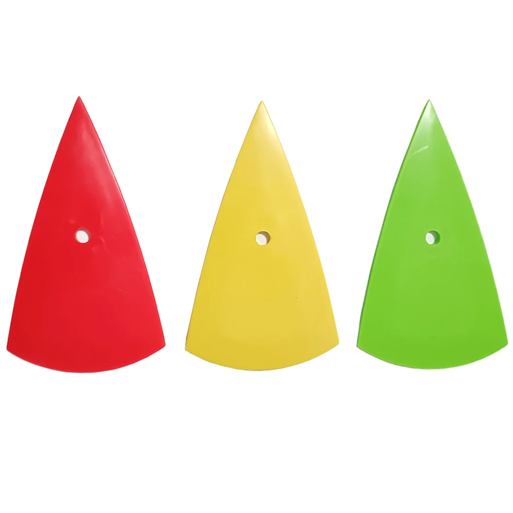 

Plastic Yellow Car Film Tools Triangle Scraping Applicator Sharp Squeegee Bubble Scraper Contour Corner Hard Card Scraper A13