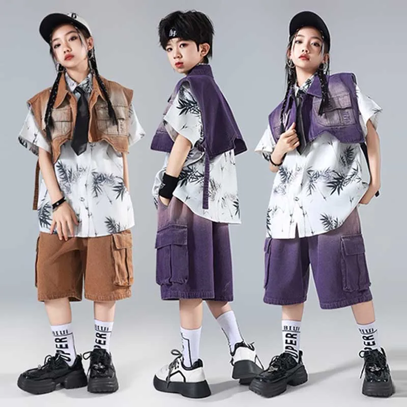 

Gradient Street Dance Costume Children Hip Hop Performance Clothing Jazz Kpop Stage Show Clothes Boys Fanshin Clothes New AMY501