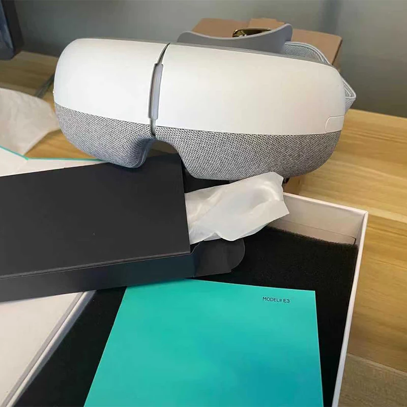 Massaggiatore per occhi E3 Massaggio a pressione d'aria + impacco caldo sollievo dall'affaticamento degli occhi sollievo dal cerchio scuro massaggiatore per occhi portatile