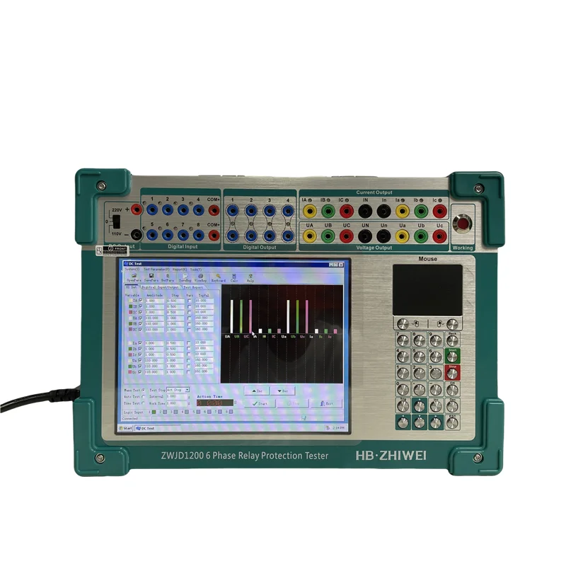 Zhiwei Electric 6 Phase Relay Protection Tester AC/DC for Microcomputer Relay Meter with 180A/6-Phase Output 0-1000Hz Frequency