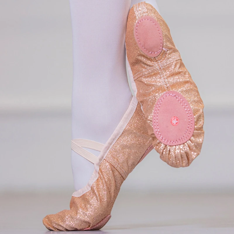 Professional Ballet Dance Shoes Yoga Gym Flat Slippers Glitter Ballet Dance Shoes for Girls Children Women Teacher