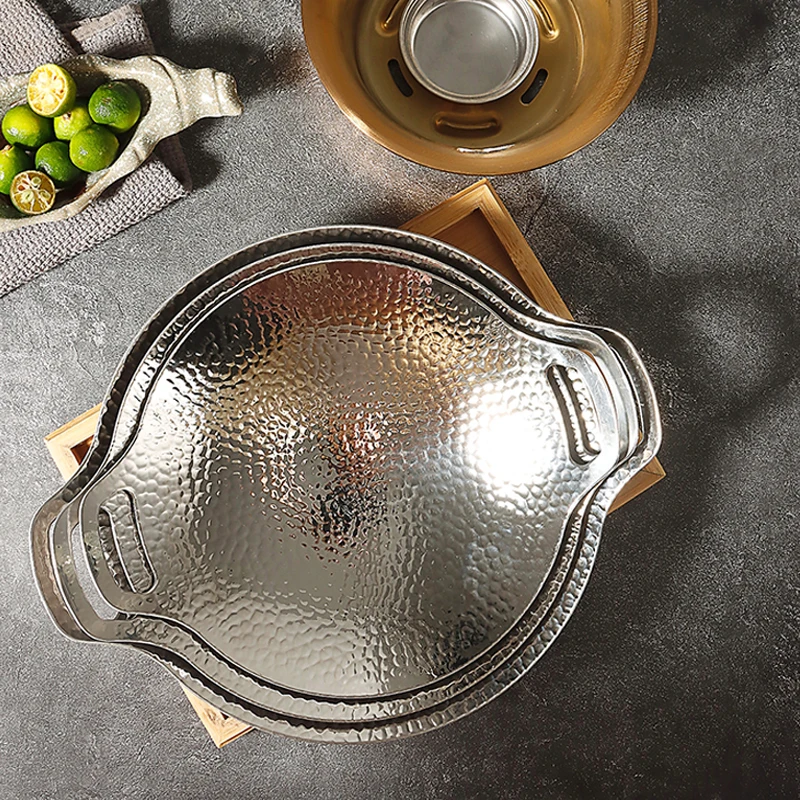 أواني طهي المطبخ الأنيقة وسهلة التنظيف، سميكة للغاية من الفولاذ المقاوم للصدأ غير لاصقة ومطلية بالأذن المزدوجة