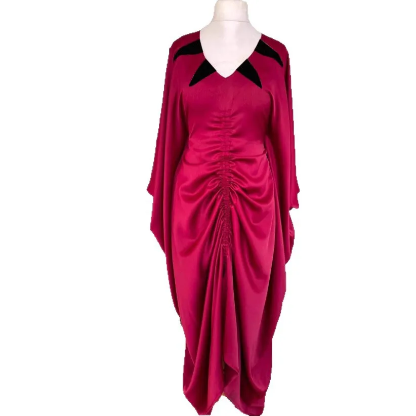 

Red African Dresses for Women Traditional Africa Clothing Dashiki Ankara Outfits Gown Abayas Robe Muslim Kaftan Maxi Long Dress