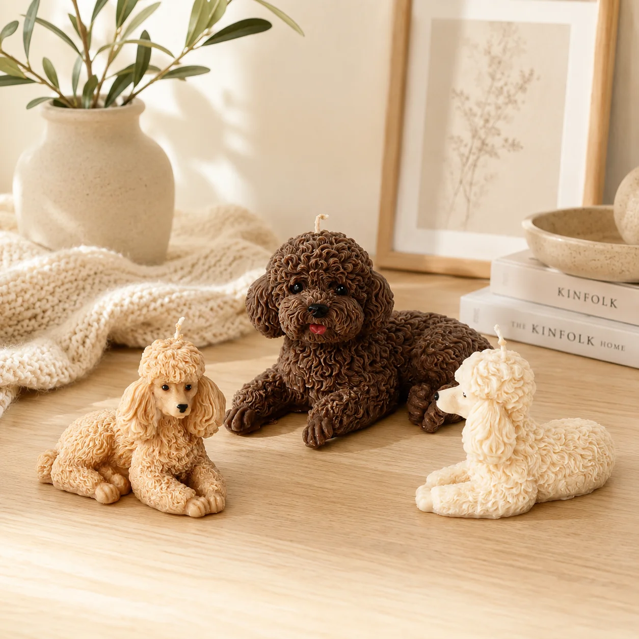 3D Cute Poodle Dog Silicone Candle Mold Teddy Puppy Wax Mold DIY Scented Candle Making Supplies Pet Lover Home Decoration Gift