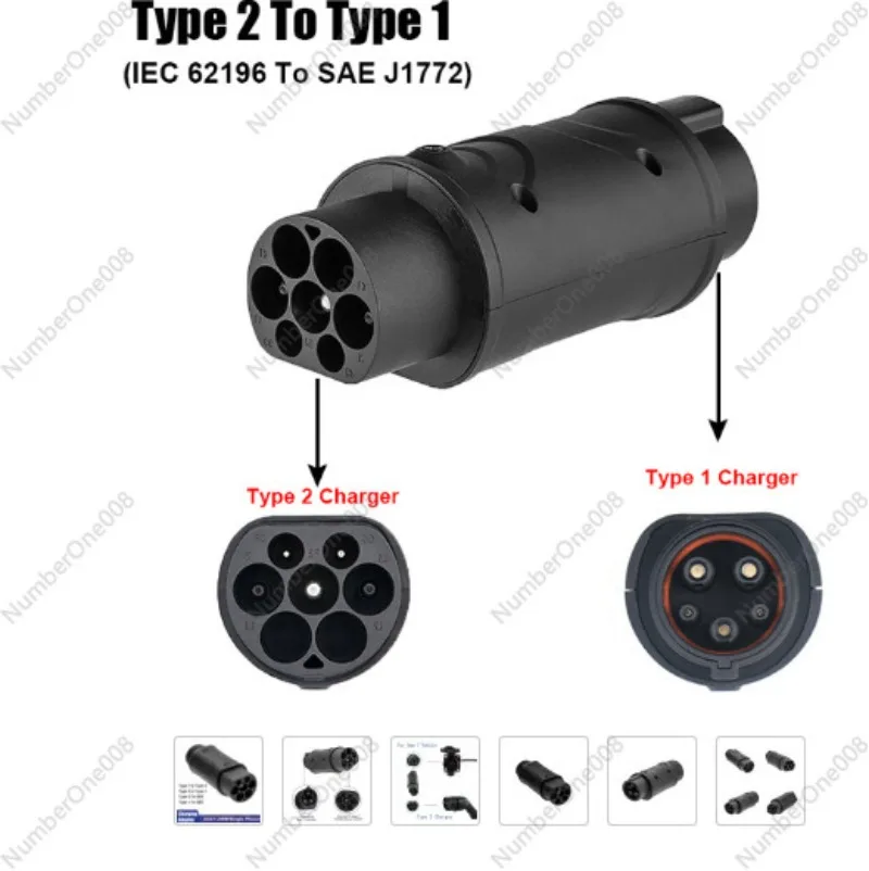 New Energy Charging Pile Adapter European Standard to American Standard Electric Car Adapter T2 to T1