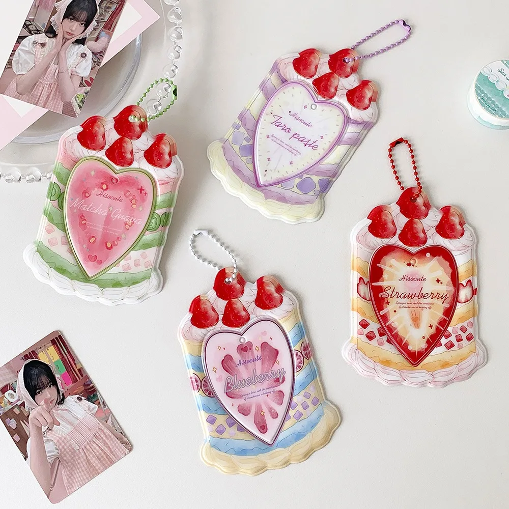 Heart Shaped Card Protector Portable Photo Card Display Kpop Photocard Holder Thickened Portable Card Holder For Key Accessory