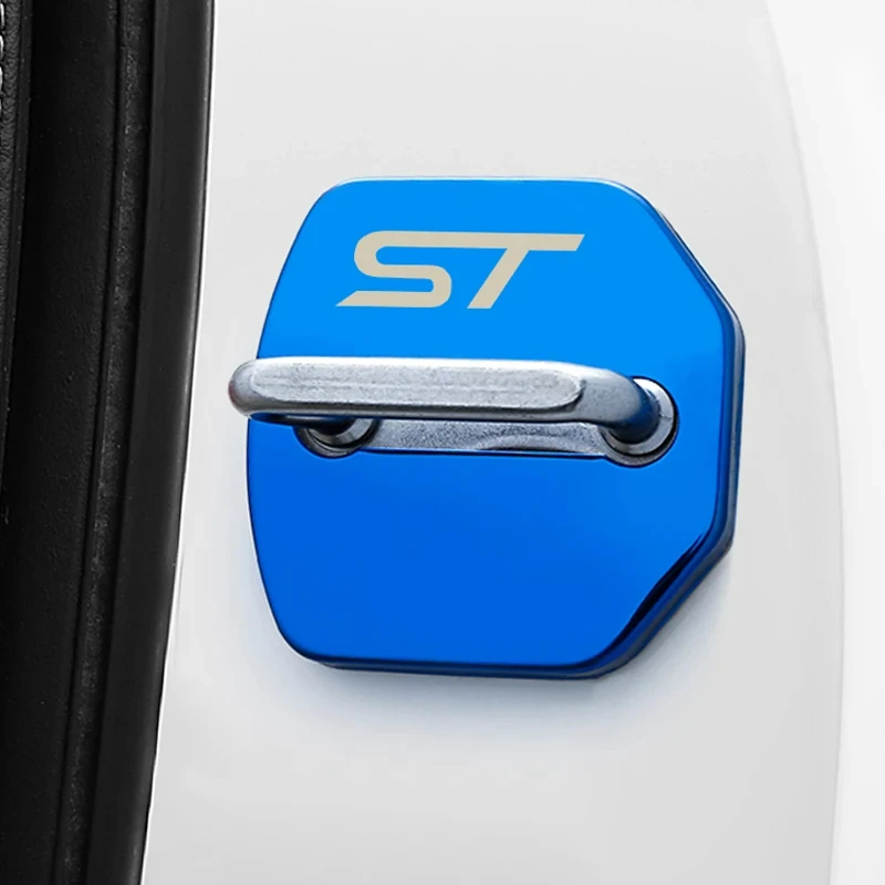 4Pcs Metal Car styling Door Lock Cover Stickers For Ford ST Fiesta Focus Edition Car KUGA Mondeo Ecosport Car Auto Accessories