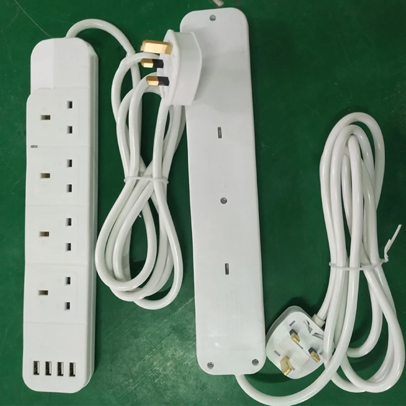 Power Board With 4 Sockets 4 USB Ports With 2M Cable Length Overload Protection Device For Home Office(UK Plug)