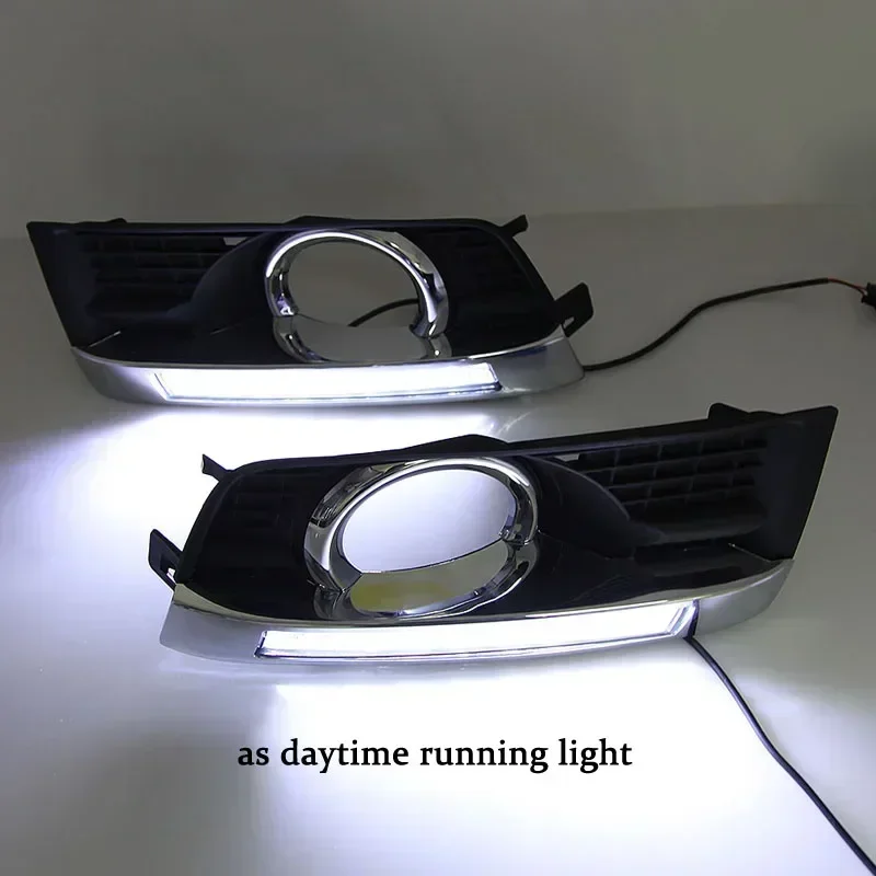 Samochodowe światła dzienne LED DRL 12 V do Cadillac SRX 2010-2015 Żółty kierunkowskaz do jazdy dziennej Reflektory automatyczne Światła drogowe Foglampy