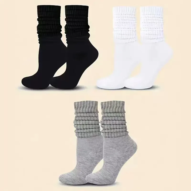 3 Paar plissierte mittellange Socken für Damen, modische Lolita-Bubble-Socken, bequem, nicht pillend, für den Herbst, vielseitige Elefanten-Socken für Mädchen