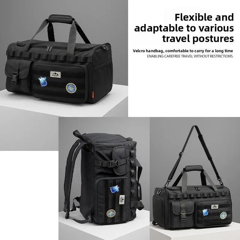 Large Capacity Outdoor Sports Travel Duffel Bag Convertible Backpack Shoulder Carry for Camping Fitness Gym Weekend 여행 가방 view 3
