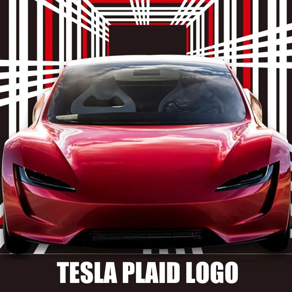 PLAID Logo Model3 New Car Sticker Auto Emblem Badge Decals For Tesla Model 3 Y S X Accessories 2022 Interior Parts ModelY ModelS