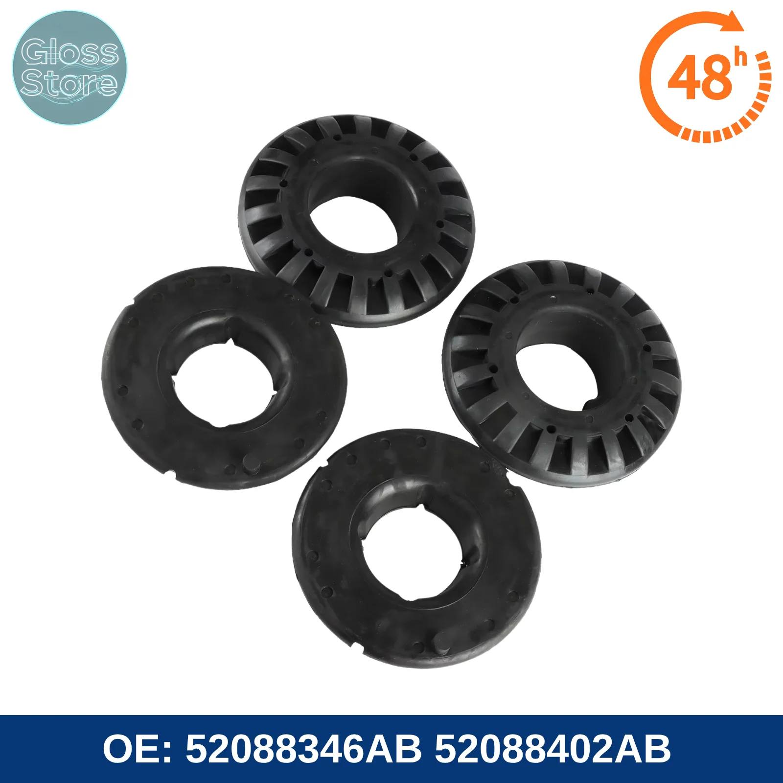 4PCS 52088346AB 52088402AB Car Rear Upper/Lower Coil Spring Insulator Kit K160061 K160042 For Jeep Grand Cherokee 1999-2004