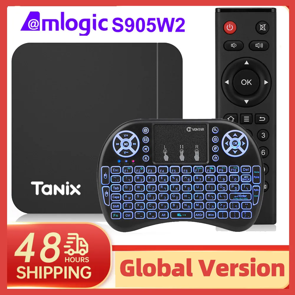 Tanix W2 Android TV Box Android 11 Amlogic S905W2 16GB 32G 64GB دعم 4K H.265 AV1 Dual Wifi HDR 10+ Media Player Set Top Box