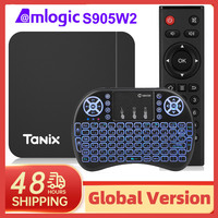 Tanix W2 Android TV Box Android 11 Amlogic S905W2 16GB 32G 64GB Support 4K H.265 AV1 Dual Wifi HDR 10+ Media Player Set Top Box