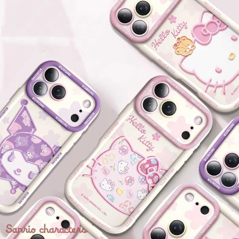 

Чехол для телефона Sanrio Hello Kitty для IPhone 17, 16, 15, 14, 13, Pro Max, противоударный защитный чехол с полным покрытием из мультфильма аниме
