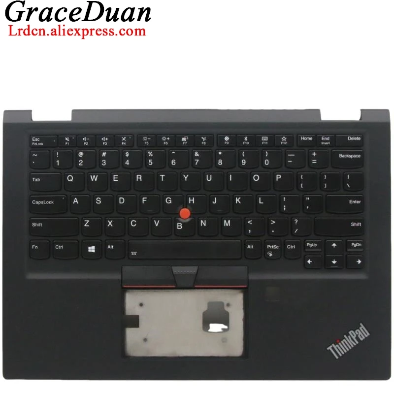 

US English Black Keyboard Upper Case Palmrest Shell Cover For Lenovo Thinkpad X390 Yoga 02HL645 02HL644