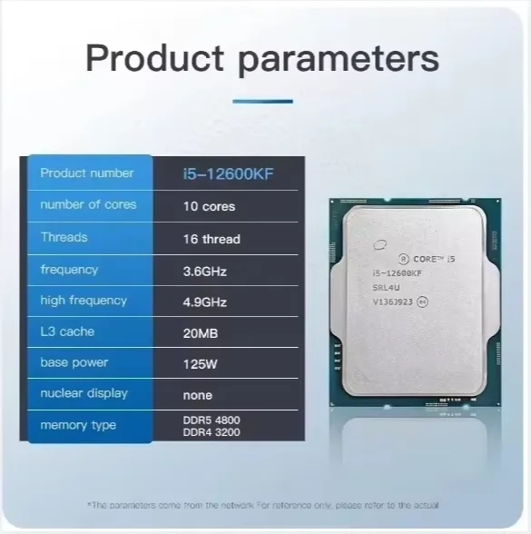 i5-12600KF Core i5 12600KF 3.4 GHz Ten-Core Sixteen-Thread CPU 10NM L3=20M 125W LGA 1700 New Price including tax