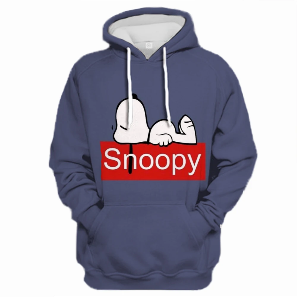 Snoopy Kawaii Cartoon Print Hoodie for Women Soft Casual Loose Sportwear Female Sweatshirt Warm Fleece Ladies Clothes 2024