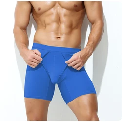 Men's Underwear Bullet Separation Pouch Boxers Long Legs Panties Summer Breathable Knickers Fashion Underpants Male Trunks