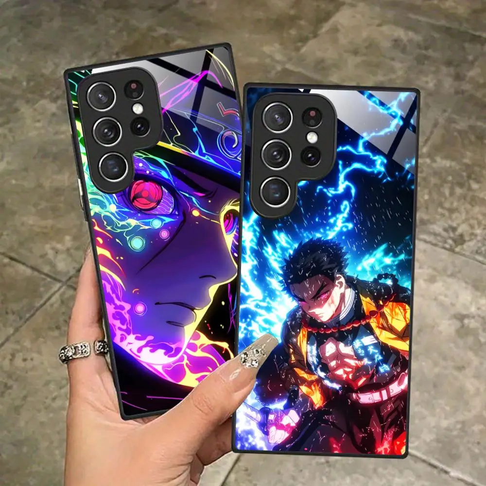 Blade Anime Neon Phone Case for Samsung Galaxy S26 S25 S24 S23 S22 S21 S20 Note20 Plus FE Ultra Glass Protective Cover