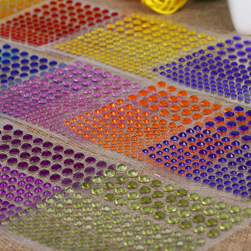 20 시트 크리스탈 라인 석 스티커 DIY 장식 쥬얼리 얼굴 손톱에 대 한 다채로운 라인 석 공예 카드 장식