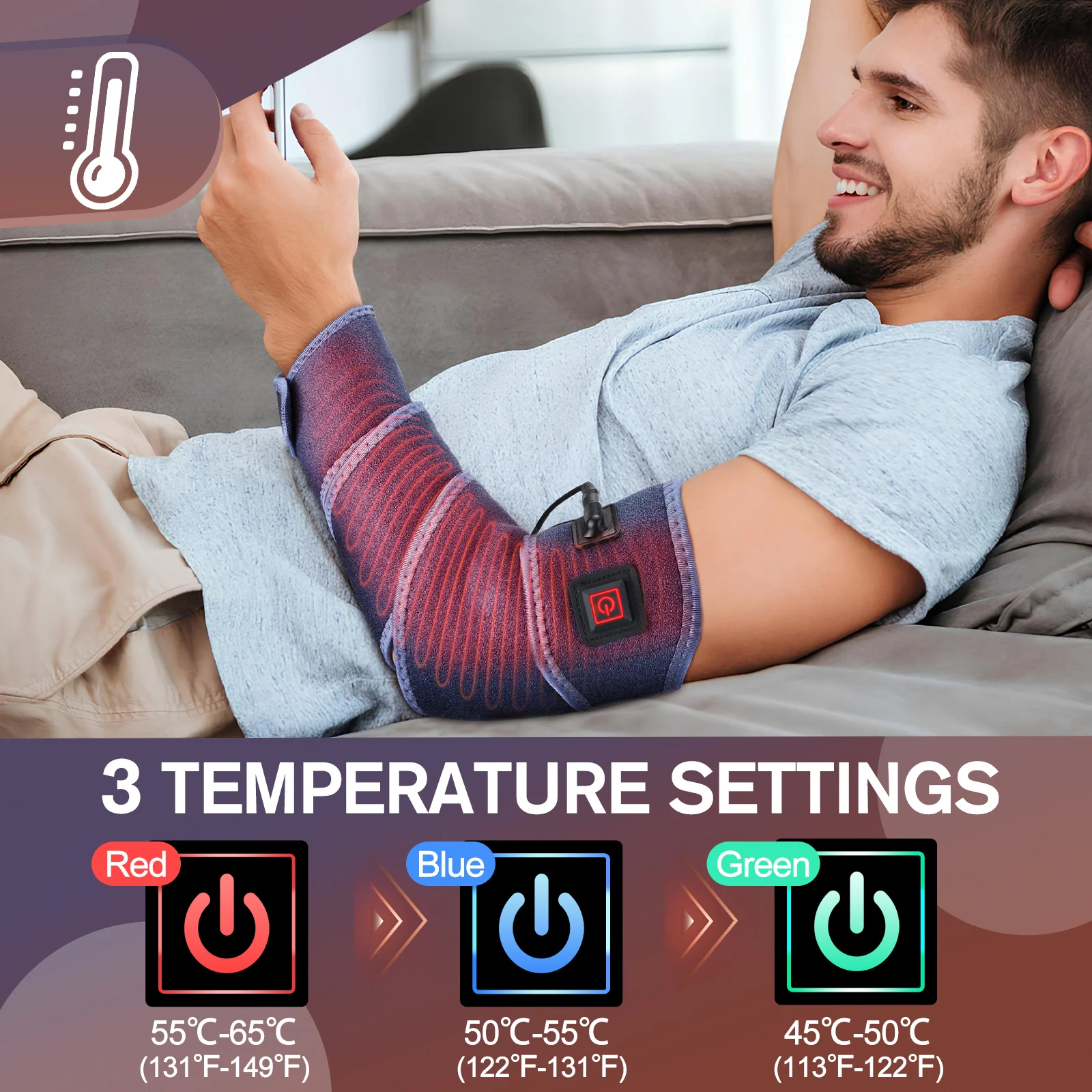 Electric Heating Pad Wrap 3 Gear Heating Support Brace Wristband Belt Hot Warm Relief Pain Bandage Elbow Ankle Support Protector