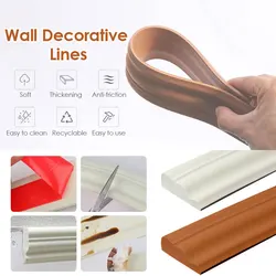 5M Wall Sticker Self Adhesive Skirting Border Waterproof Wallpaper Decor DIY TV Background Wall Decoration Bar Ceiling Line