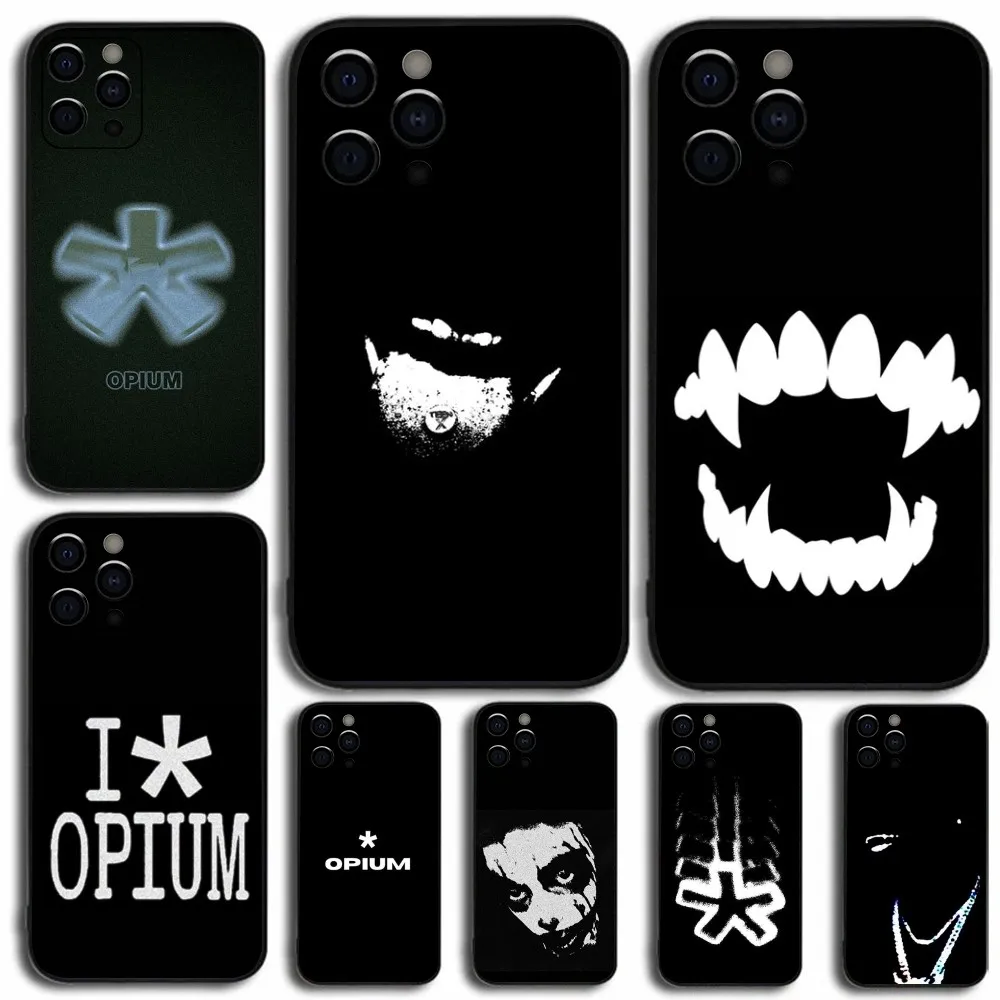 O-Opium Rap Playboi Carti Phone Case For Apple iPhone 15,14,13,12,11,Pro,X,XS,Max,XR,Plus,Mini Soft Black Cover