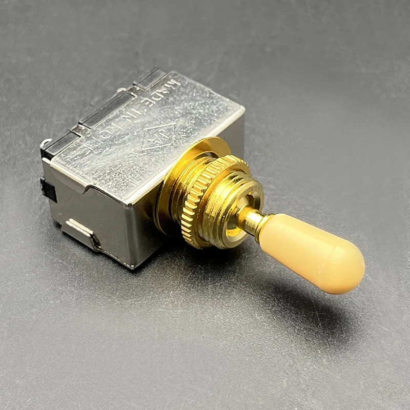 4Pcs 3-Way Pickup Sealed Selecting Toggle Switch for Electric Guitar Gold with Black/Cream/White Tip image 3