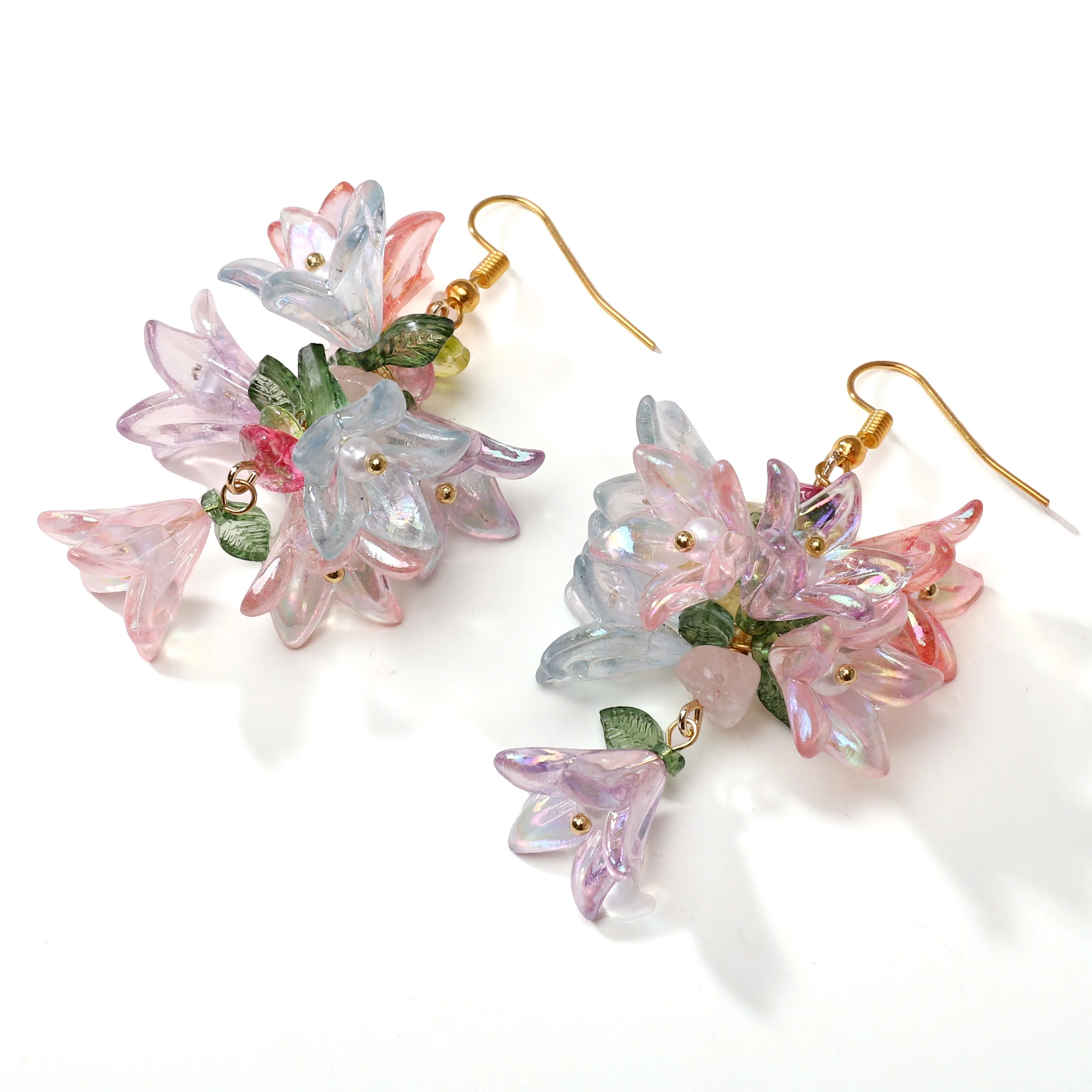 2-10pcs/bag 16x17mm Exquisite Acrylic Multi-Color Lily Flower Pearl Pendant For DIY  Necklaces Jewelry Pendants Handmade Crafts