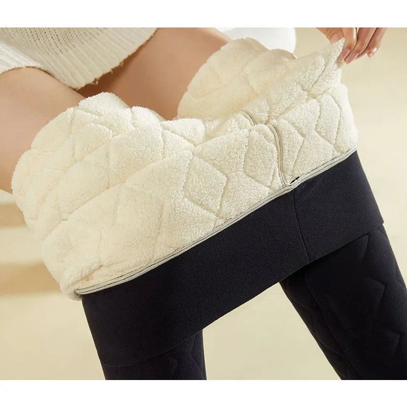 Hiver épais chaud en peluche pantalon chaud coton rembourré doublé sous-vêtement thermique bas élasticité Leggings chaleur collants pantalon TT264