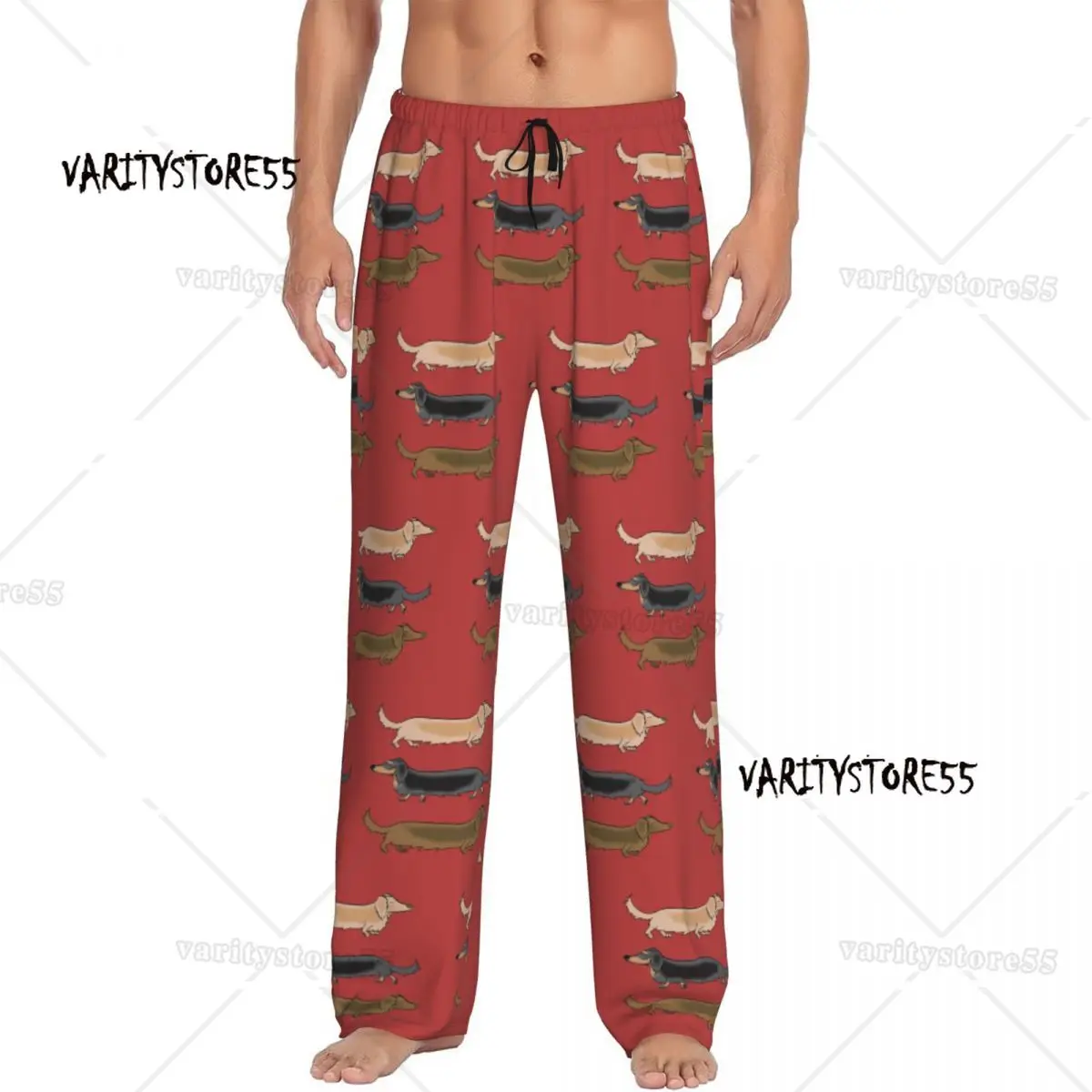 

Custom Kawaii Dachshund Dogs Pajama Pants Men's Wiener Sausage Dog Sleepwear Lounge Sleep Bottoms Stretch with Pockets