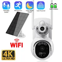 4K 8MP 4G Sim Card Dual Lens PTZ Solar Security Camera Dual Screens PIR Auto Tracking Outdoor WIFI CCTV Surveillance IP Camera