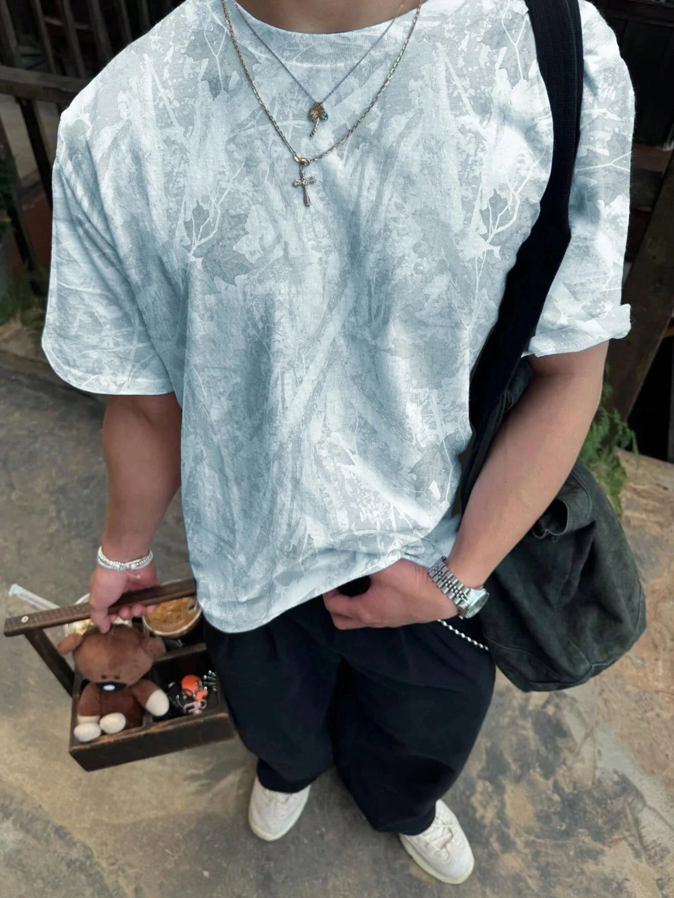 T-shirt a maniche corte girocollo allentata da uomo T-shirt stampata in 3D semplice e alla moda Moda estiva Hip Hop Abbigliamento uomo Tees