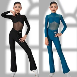 Kids Tango Latin Dance Clothes Girls Long Sleeves Tops Pants Training Practice Wear Cha Cha Rumba Samba Competition Clothing