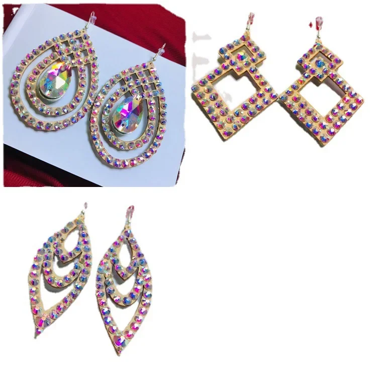 1pair/lot woman belly dancing earring lady fashion rhinestone eardrop belly dancing accessories